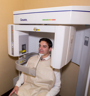 a patient in a 3d scanner