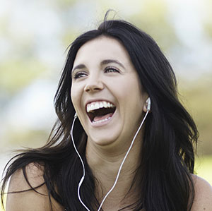 a laughing, smiling woman